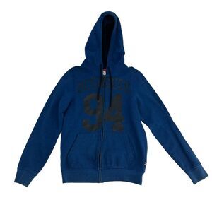 DC Shoes Hoodie Mens Small Blue Full Zip Y2K Jesse Pinkman Skateboarding‎ Grunge